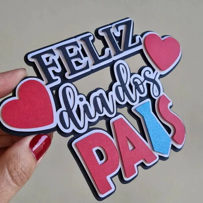 Topo de Bolo Feliz Dia dos Pais